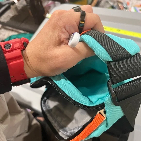 Vibrant Aqua Belt Bag with Orange Accents - Picture 5 of 5